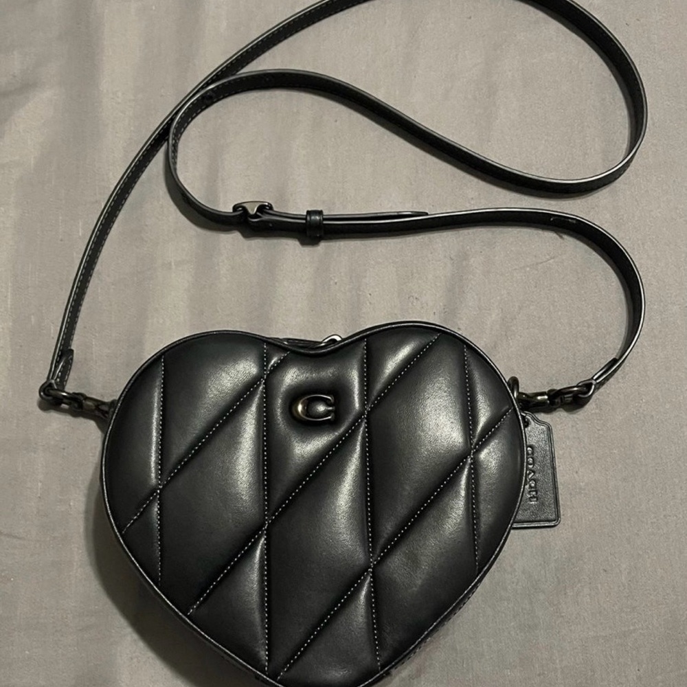 Coach Black Quilted Heart Crossbody Bag